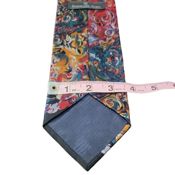 ERMENEGILDO ZEGNA Multicolor Silk Tie 58" Ancient Madder Made in Italy - Picture 8 of 8